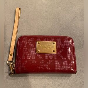 Michael Kors wallet MK logo. Maroon wine color